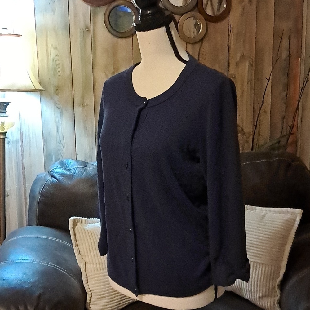 Kate Spade New York Live Colorfully Blue Bows Button Front Cardigan Sweater - Picture 5 of 11